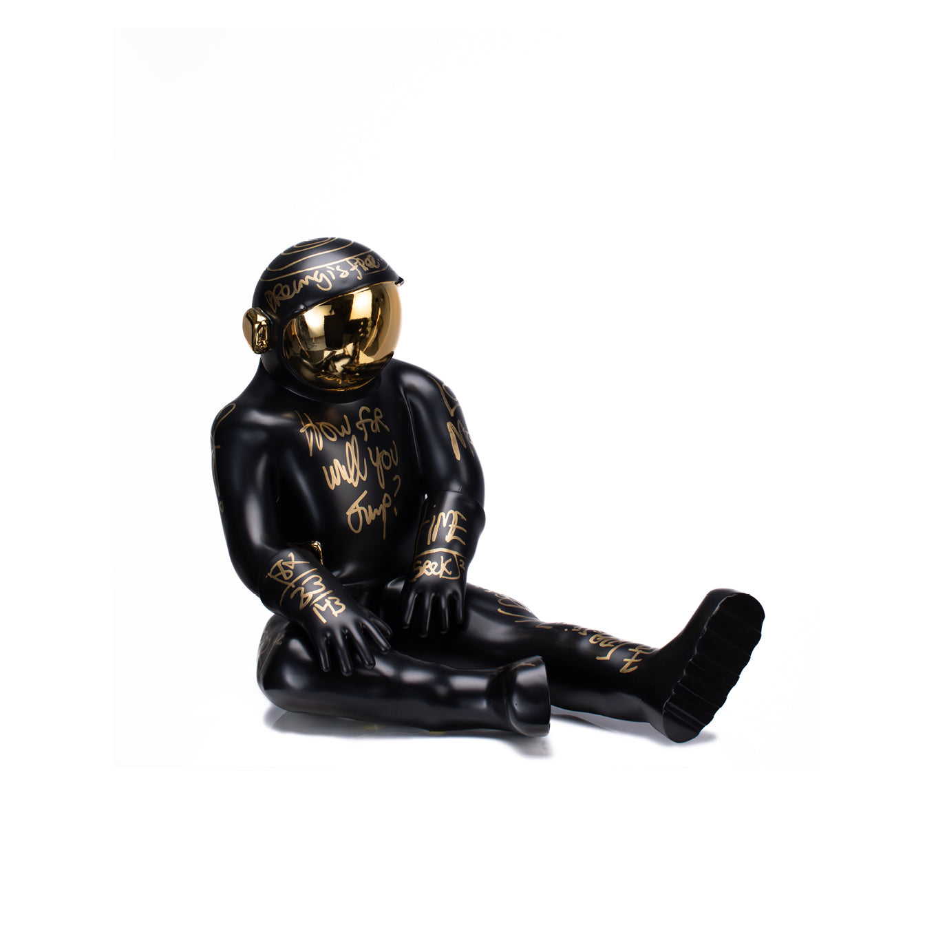 THE SITTING SPACEMAN (MATTE BLACK/GOLD)