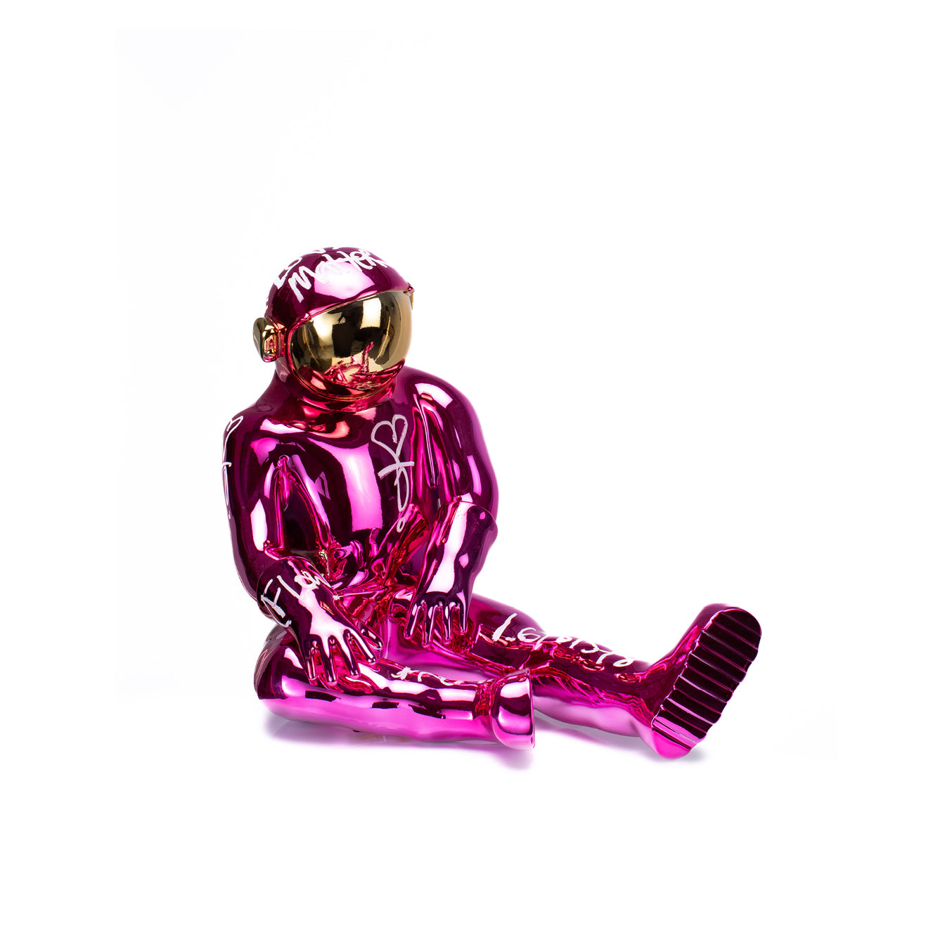 THE SITTING SPACEMAN (PINK/GOLD)